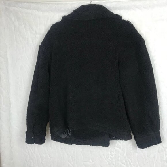 PRETTY Little Thing Black Teddy Coat Size 4 - Picture 4 of 7